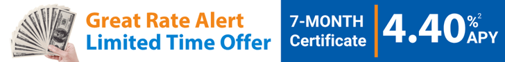 4.40 APY 7-Month Certificate Great Rate Alert Limited Time Offer
