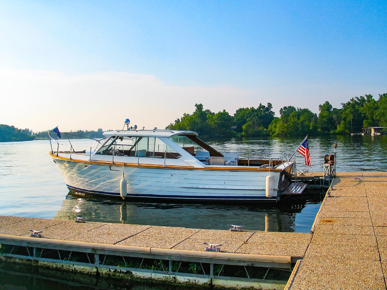 A boat on a lake in Oklahoma.