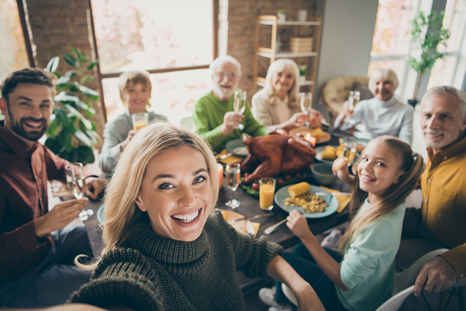 A big family enjoys a home bought with a Jumbo Loan.