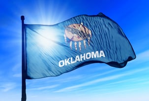 An Oklahoman flag shows WEOKIE Credit Union's membership base.