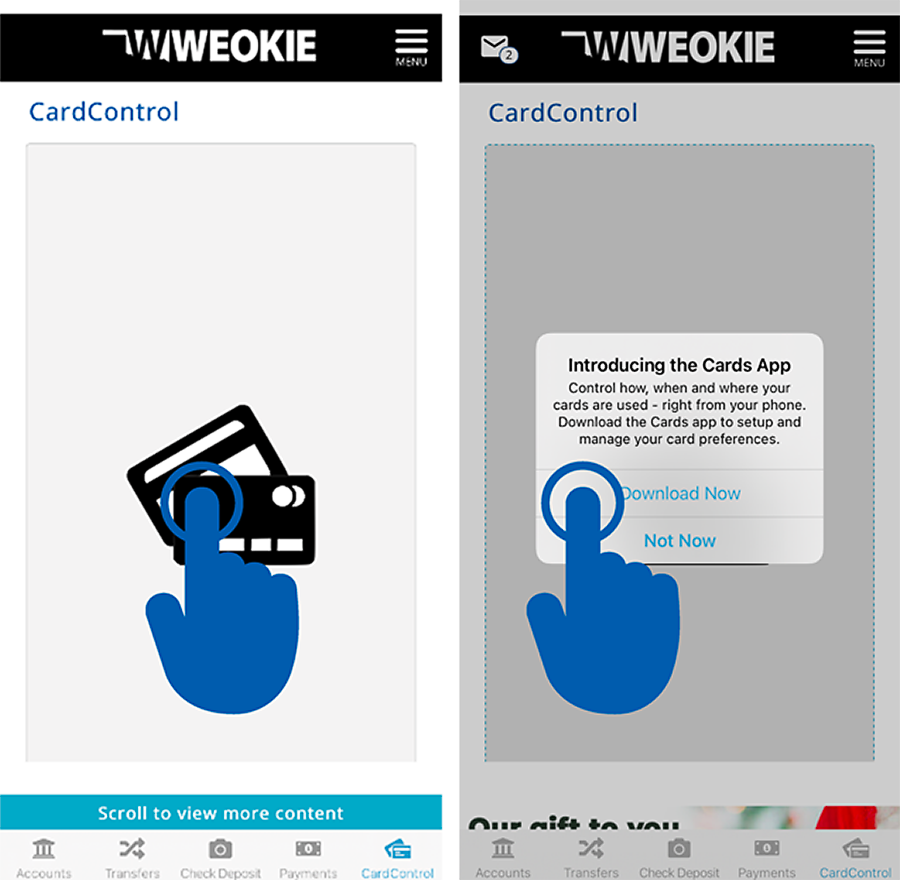 Sign Up for CardControl WEOKIE Federal Credit Union