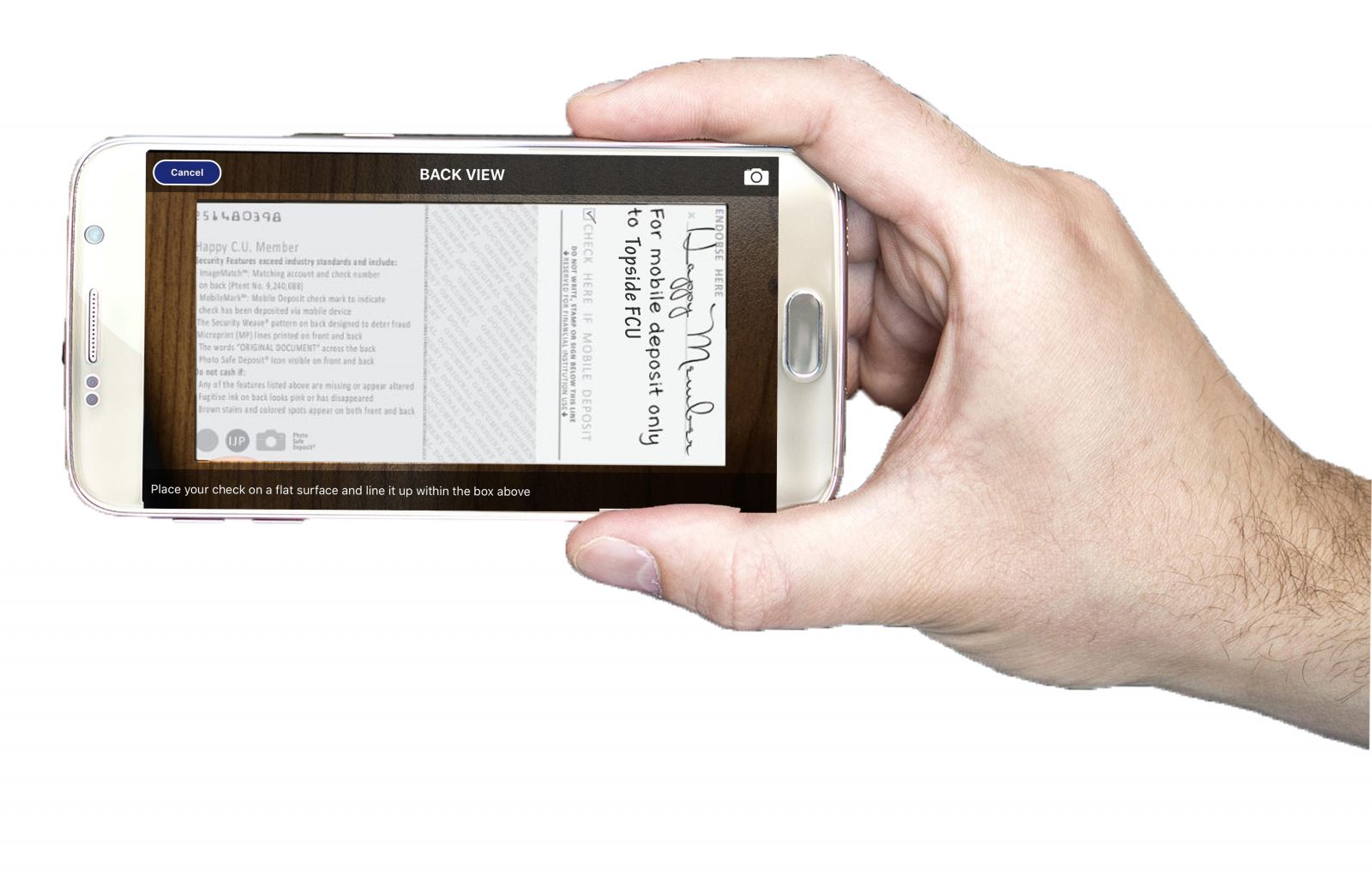 Mobile deposit example in phone (NXPowerLite Copy)