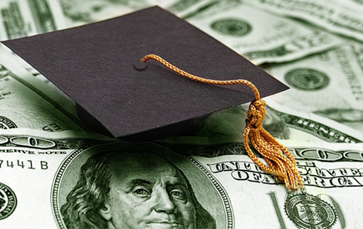 Scholarship cap over money