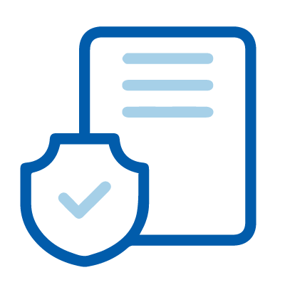 Blue shield and report icon