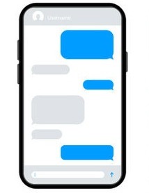 text message bubbles on pone-1